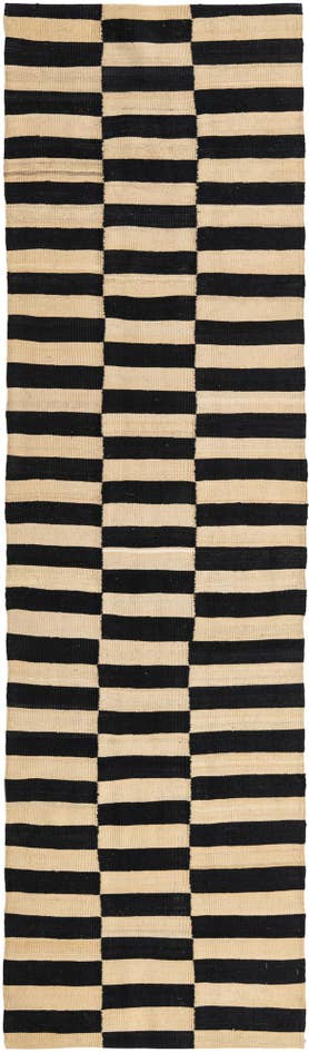 Detail image of 2' 8 x 9' 6 Hand Woven Kilim Modern Wool Runner Rug