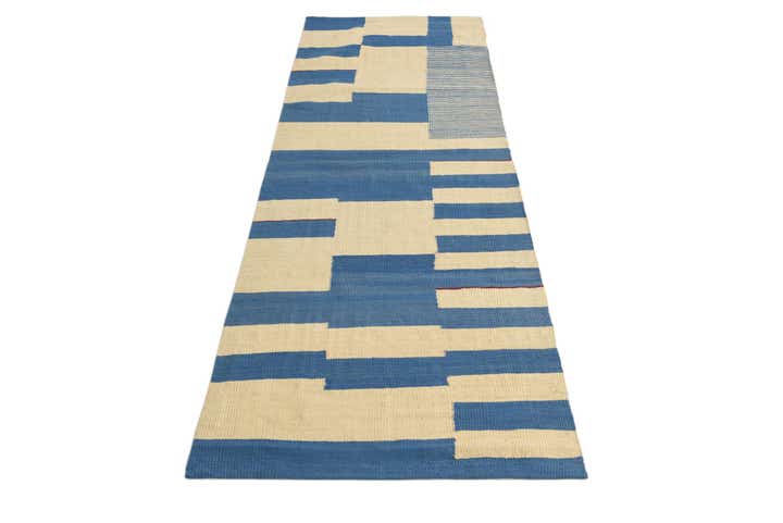 2' 7 x 7' 10 Hand Woven Kilim Modern Wool Runner Rug