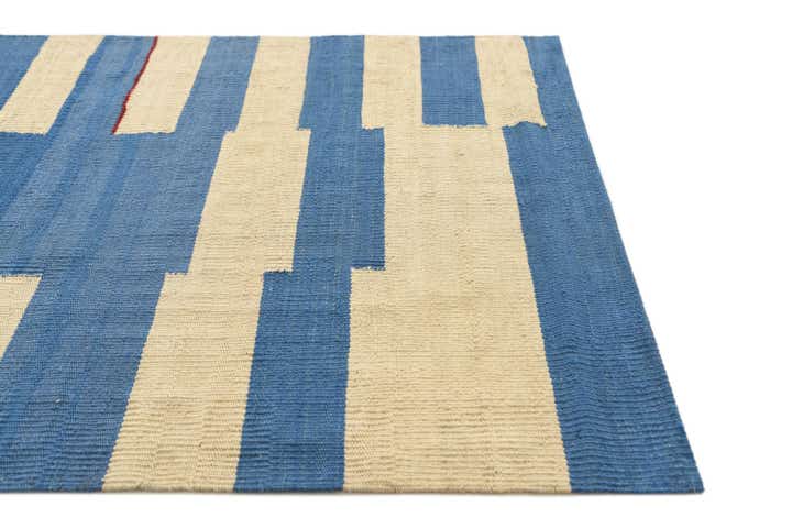 2' 7 x 7' 10 Hand Woven Kilim Modern Wool Runner Rug