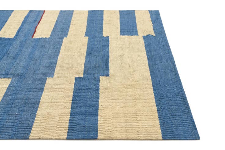 Detail image of 2' 7 x 7' 10 Hand Woven Kilim Modern Wool Runner Rug