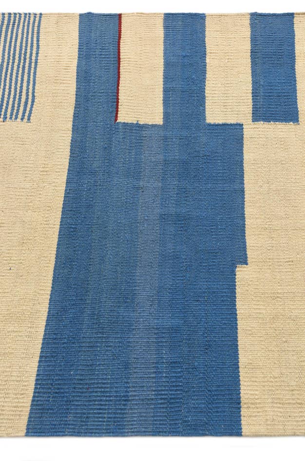 Detail image of 2' 7 x 7' 10 Hand Woven Kilim Modern Wool Runner Rug