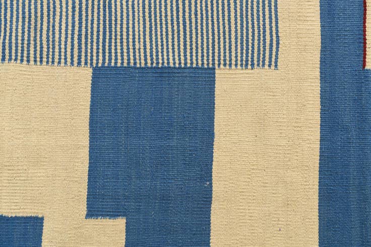 Detail image of 2' 7 x 7' 10 Hand Woven Kilim Modern Wool Runner Rug