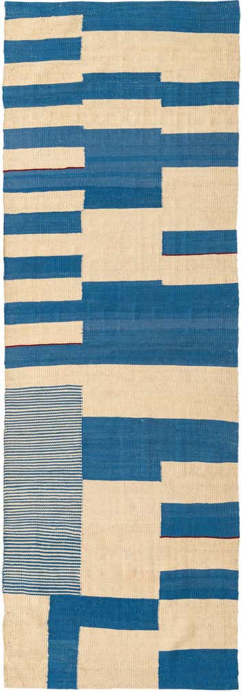 2' 7 x 7' 10 Hand Woven Kilim Modern Wool Runner Rug