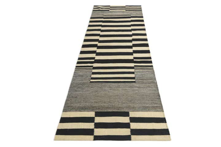 2' 10 x 9' 6 Hand Woven Kilim Modern Wool Runner Rug