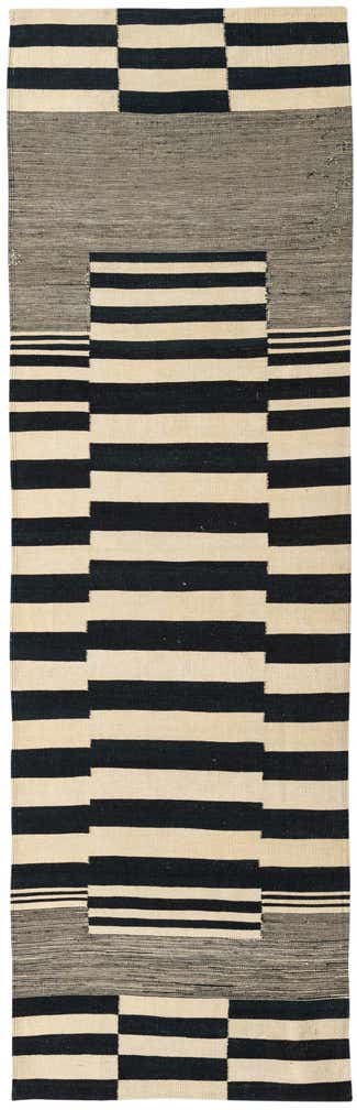 2' 10 x 9' 6 Hand Woven Kilim Modern Wool Runner Rug