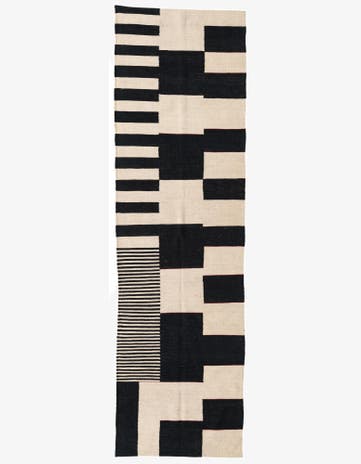 2' 8 x 9' 7 Hand Woven Kilim Modern Wool Runner Rug