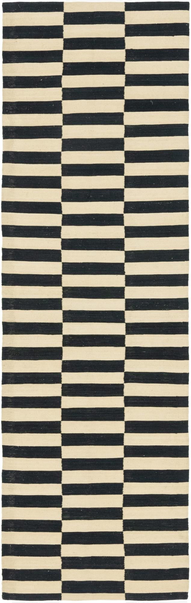 2' 10 x 9' 10  Hand Woven Kilim Modern Wool Runner Rug