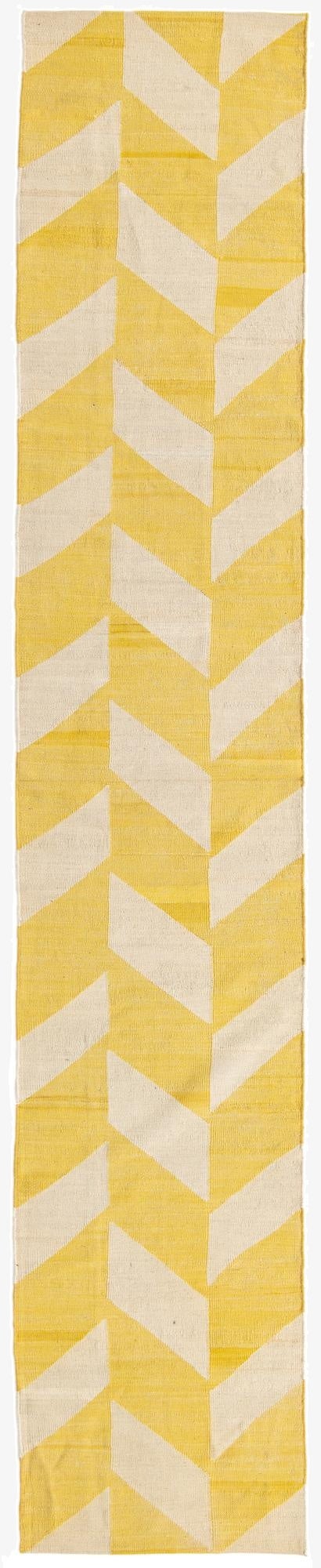 2' 4 x 12' 8  Hand Woven Kilim Modern Wool Runner Rug