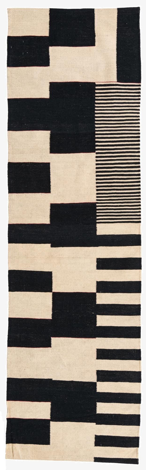 2' 8 x 9' 3  Hand Woven Kilim Modern Wool Runner Rug