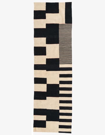 2' 8 x 9' 3 Hand Woven Kilim Modern Wool Runner Rug