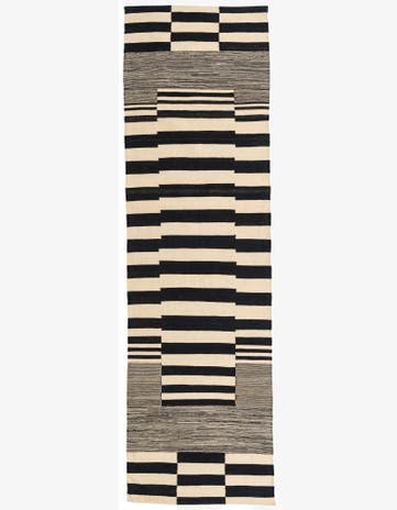 2' 10 x 9' 8 Hand Woven Kilim Modern Wool Runner Rug