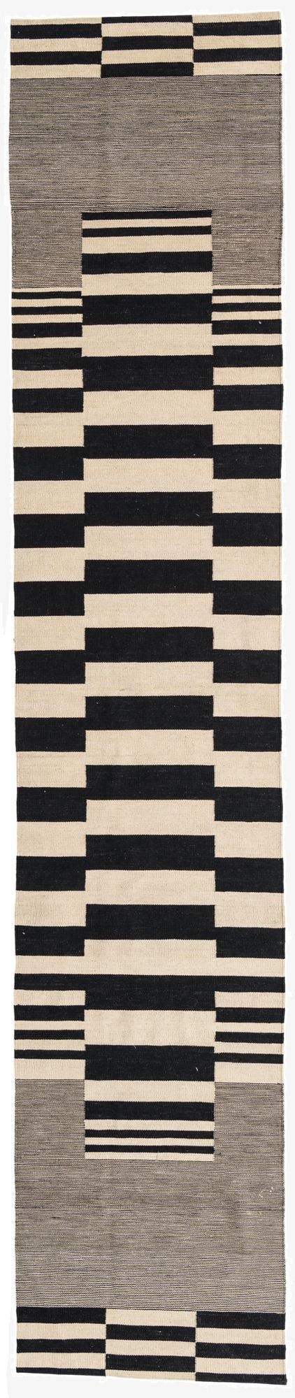  2' 8 x 13' 4  Hand Woven Kilim Modern Wool Runner Rug