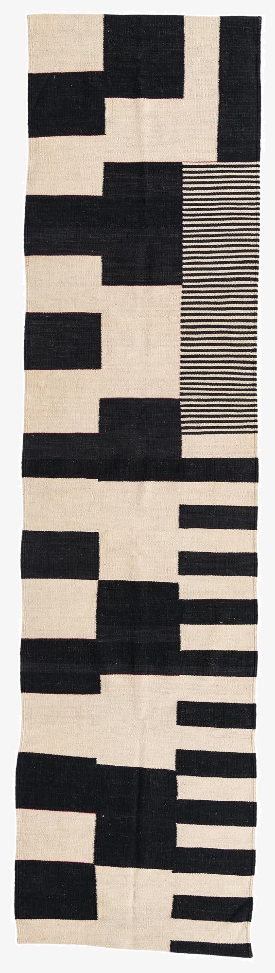 2' 10 x 11' 1  Hand Woven Kilim Modern Wool Runner Rug