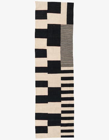 2' 9 x 9' 7 Hand Woven Kilim Modern Wool Runner Rug