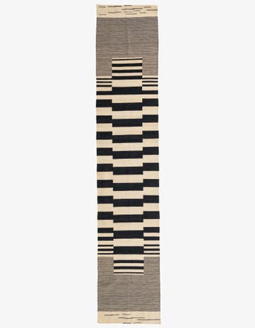 2' 7 x 13' 4 Hand Woven Kilim Modern Wool Runner Rug