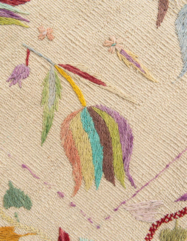 Detail image of 3' 9 x 9' 5  Hand Woven Kilim Suzani Wool Runner Rug