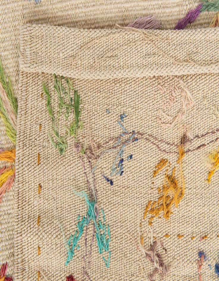 Detail image of 3' 9 x 9' 5  Hand Woven Kilim Suzani Wool Runner Rug