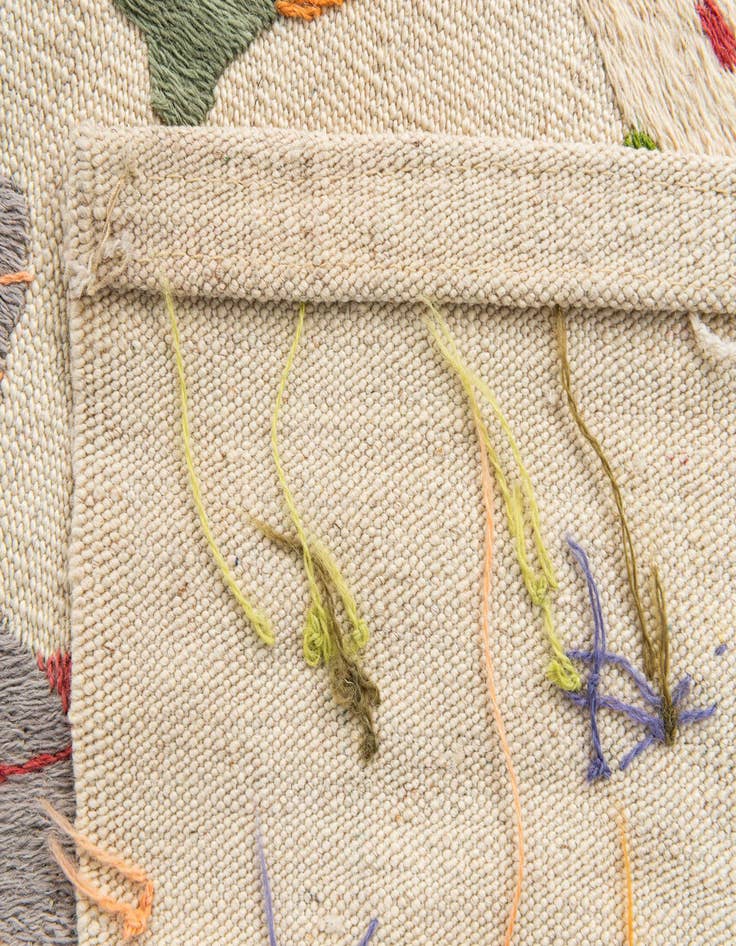 Detail image of 2' 8 x 9' 4  Hand Woven Kilim Suzani Wool Runner Rug