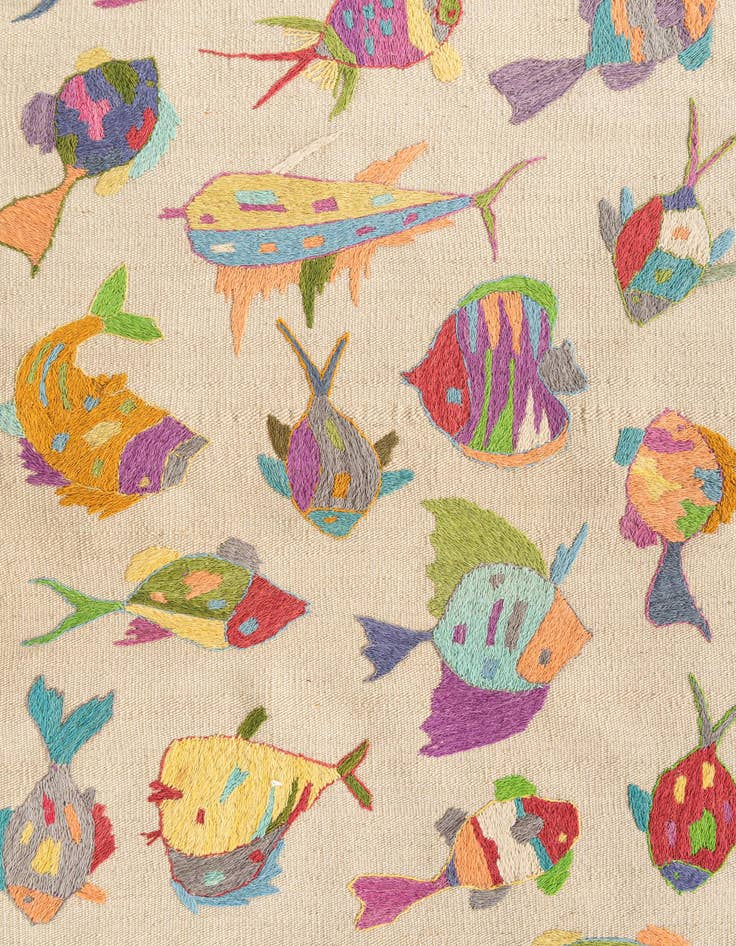 Detail image of 2' 5 x 9' 6 Hand Woven Kilim Suzani Wool Runner Rug