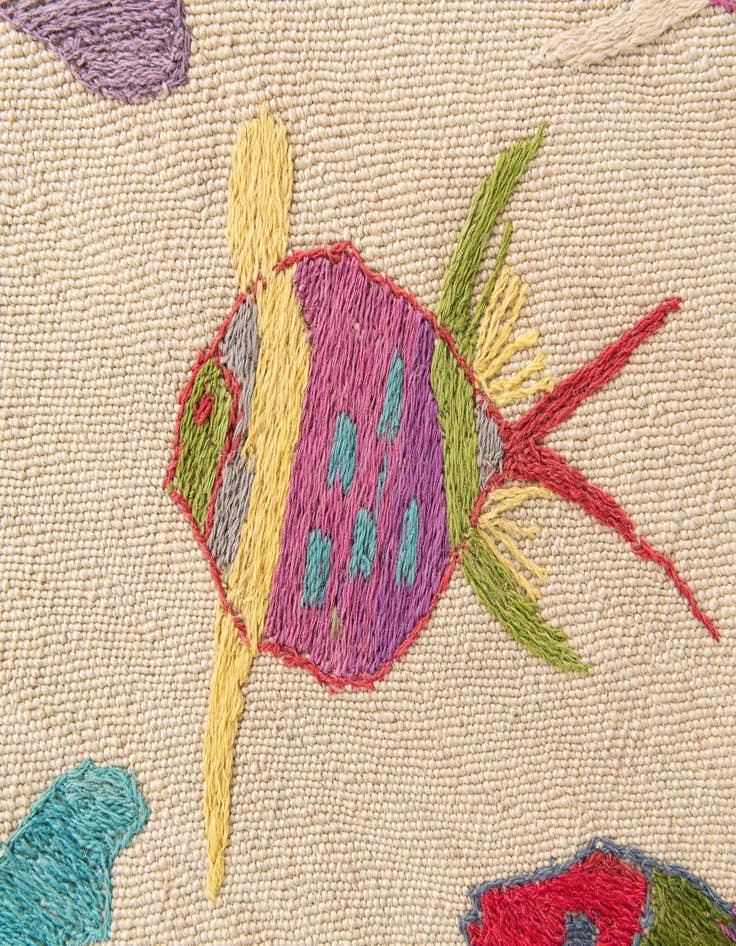 Detail image of 2' 5 x 9' 6 Hand Woven Kilim Suzani Wool Runner Rug