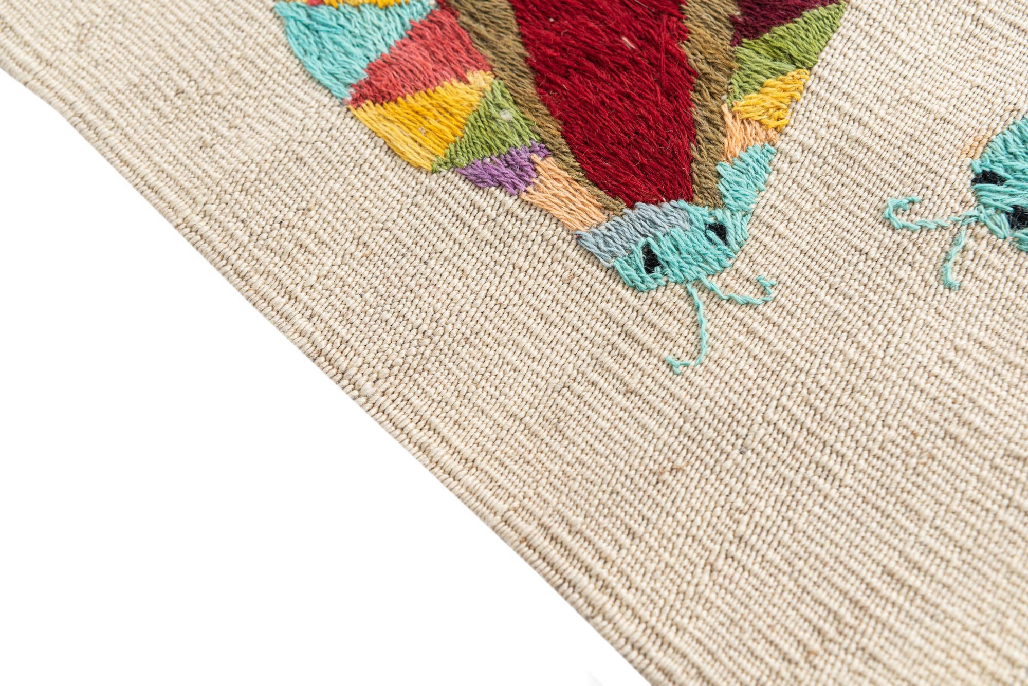 2' 5 x 9' 5 Hand Woven Kilim Suzani Wool Runner Rug