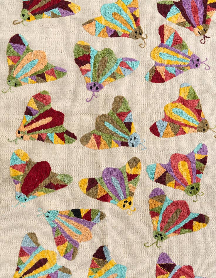 Detail image of 2' 5 x 9' 5  Hand Woven Kilim Suzani Wool Runner Rug