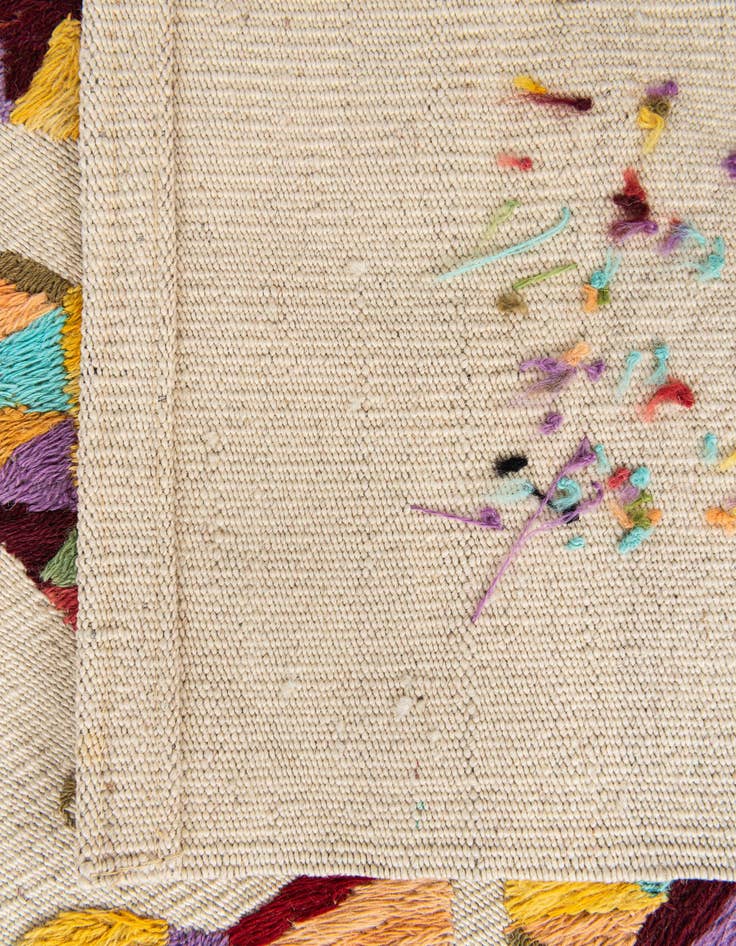 Detail image of 2' 5 x 9' 5  Hand Woven Kilim Suzani Wool Runner Rug