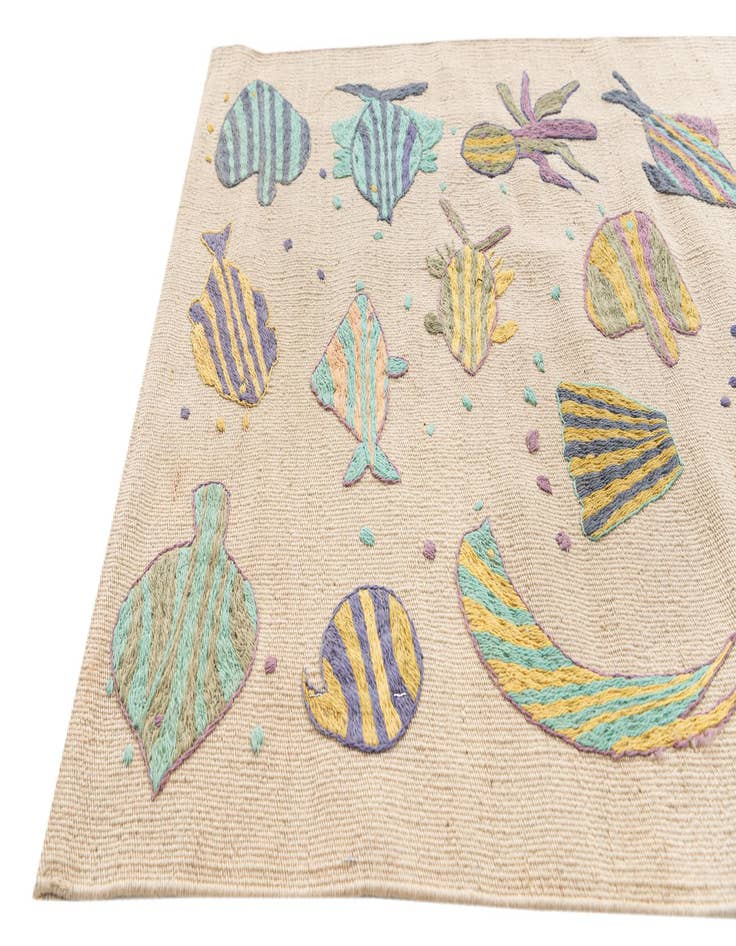 Detail image of 2' 4 x 7' 7  Hand Woven Kilim Suzani Wool Runner Rug