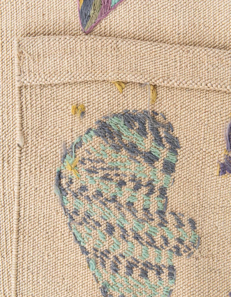 Detail image of 2' 4 x 7' 7  Hand Woven Kilim Suzani Wool Runner Rug