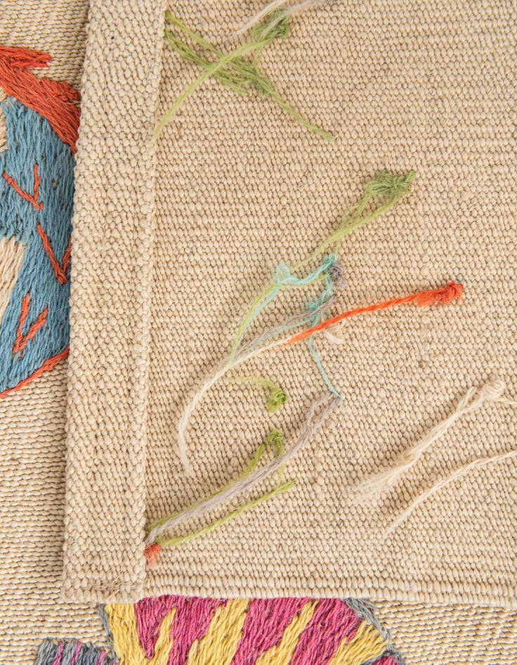 Detail image of 2' 5 x 8' Hand Woven Kilim Suzani Wool Runner Rug