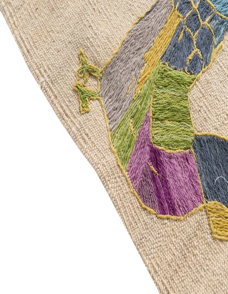 Detail image of 2' 8 x 9' 4  Hand Woven Kilim Suzani Wool Runner Rug