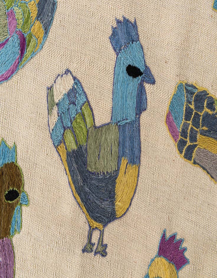 Detail image of 2' 8 x 9' 4  Hand Woven Kilim Suzani Wool Runner Rug