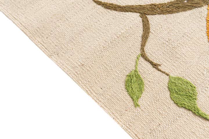 2' 7 x 7' 6 Hand Woven Kilim Suzani Wool Runner Rug