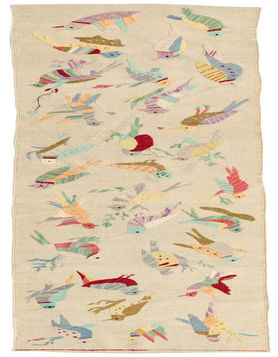 Detail image of 2' 4 x 9' 4 Hand Woven Kilim Suzani Wool Runner Rug