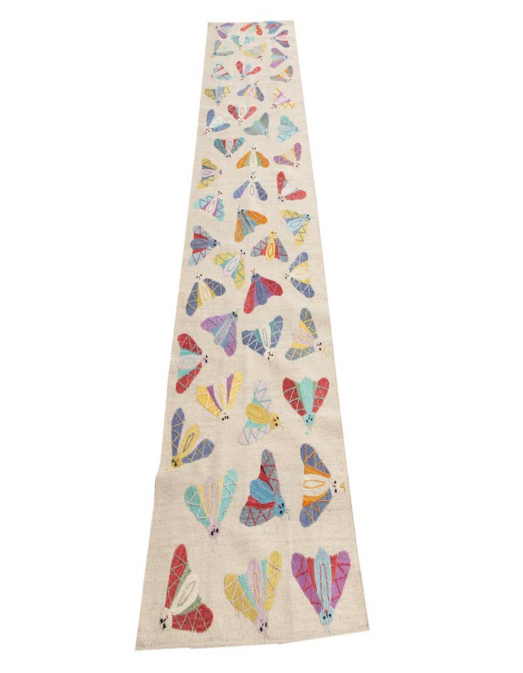 Detail image of 2' 5 x 9' 7  Hand Woven Kilim Suzani Wool Runner Rug