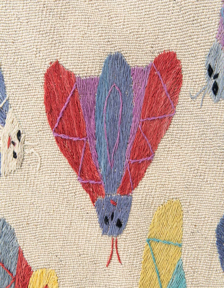 Detail image of 2' 5 x 9' 7  Hand Woven Kilim Suzani Wool Runner Rug