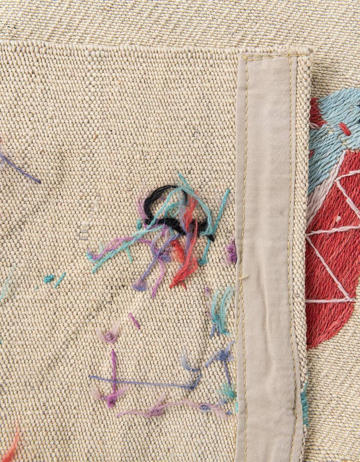 Detail image of 2' 5 x 9' 7  Hand Woven Kilim Suzani Wool Runner Rug