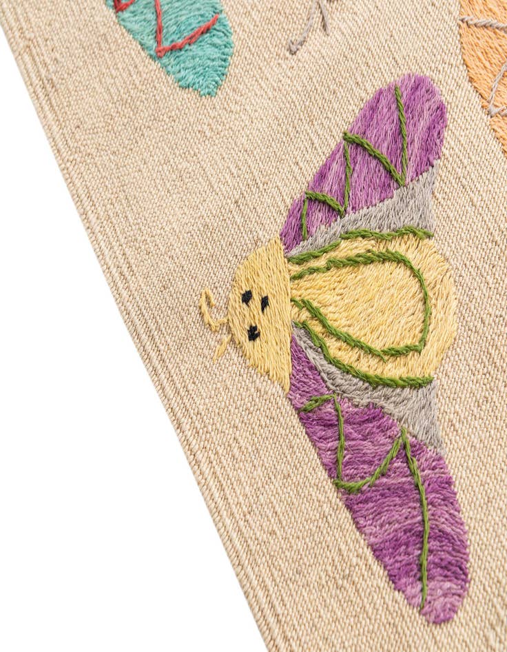 Detail image of 2' 8 x 9' 6  Hand Woven Kilim Suzani Wool Runner Rug