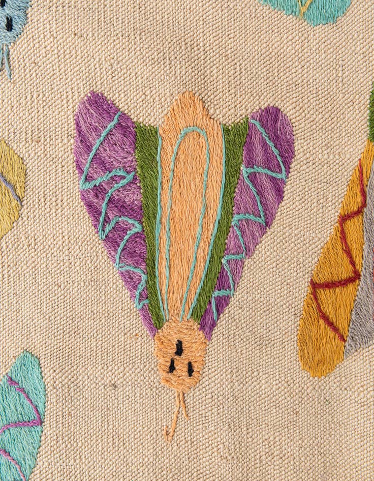 Detail image of 2' 8 x 9' 6  Hand Woven Kilim Suzani Wool Runner Rug