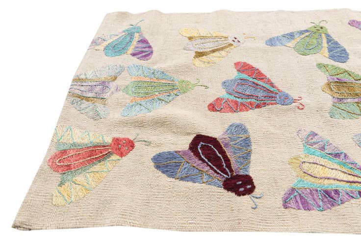 Detail image of 2' 5 x 9' 3 Hand Woven Kilim Suzani Wool Runner Rug