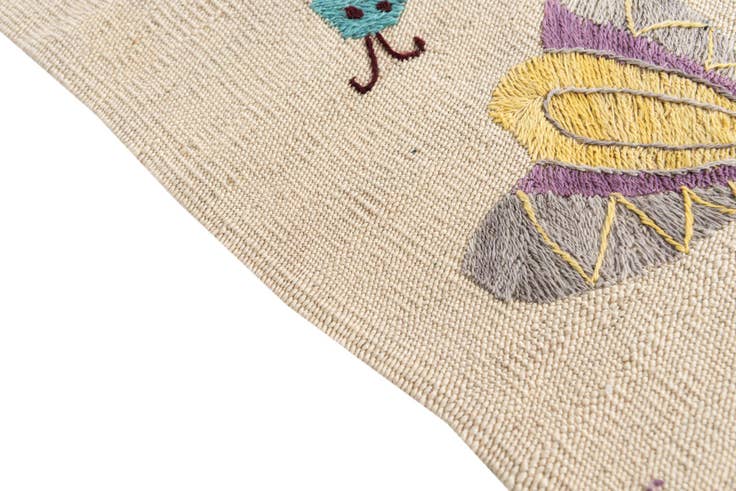 Detail image of 2' 5 x 9' 3 Hand Woven Kilim Suzani Wool Runner Rug