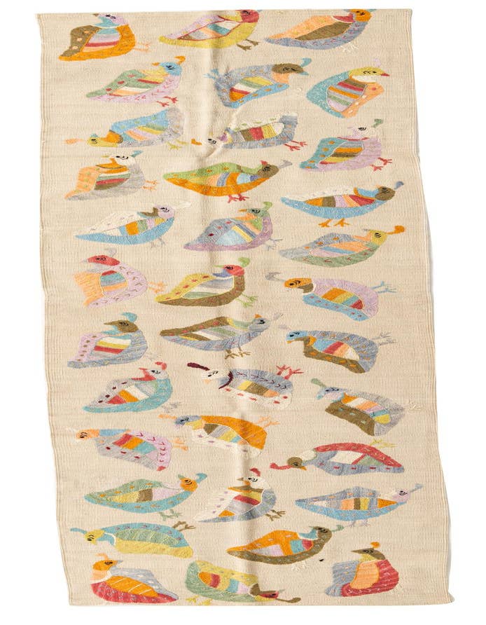 Detail image of 2' 9 x 9' 4 Hand Woven Kilim Suzani Wool Runner Rug
