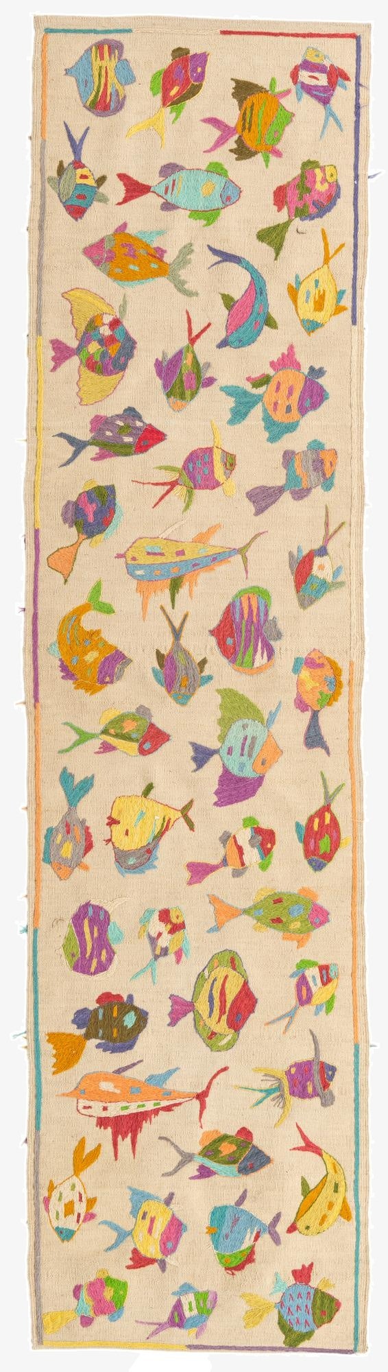 2' 5 x 9' 6 Hand Woven Kilim Suzani Wool Runner Rug