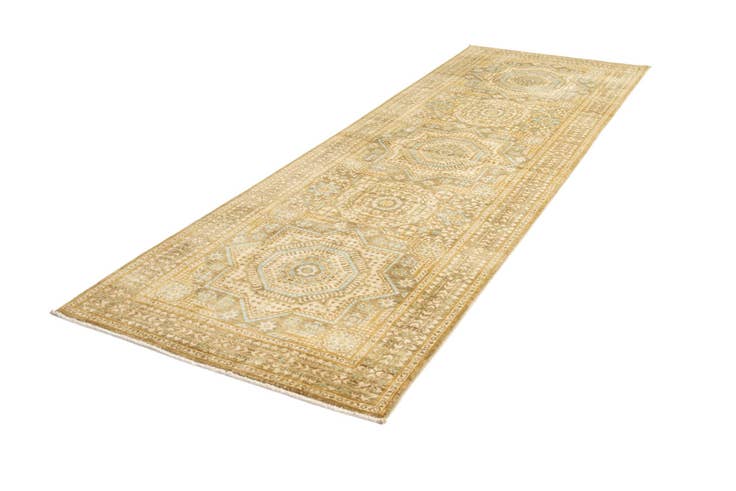 Detailansicht von 100cm x 310cm Mamluk Wolle Läufer Teppich