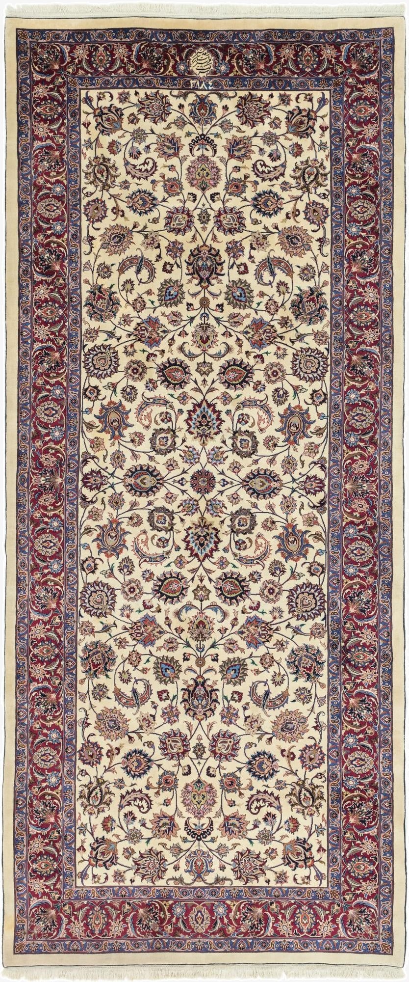 178cm x 417cm  Hand Knotted Mashad Persa Pasillera Alfombra