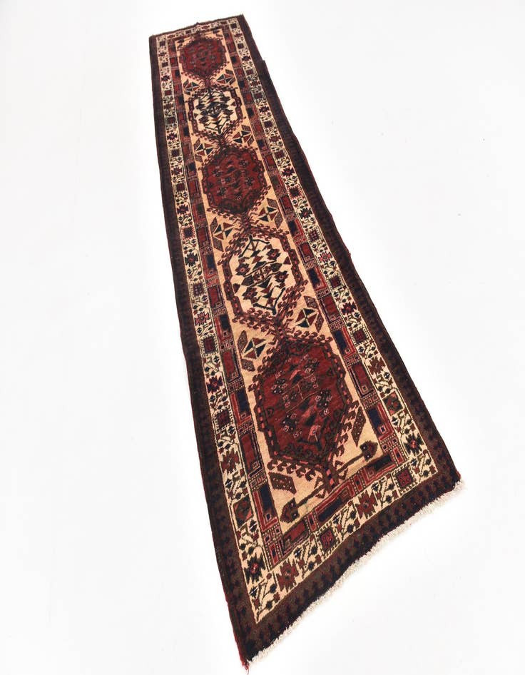 Detail image of 3' 3 x 10' 4  Hand Knotted Meshkin Persian Wool Runner Rug