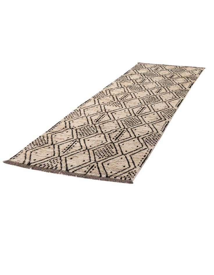 Detail image of 3' 2 x 12' 4 Hand Knotted Moroccan Wool Runner Rug