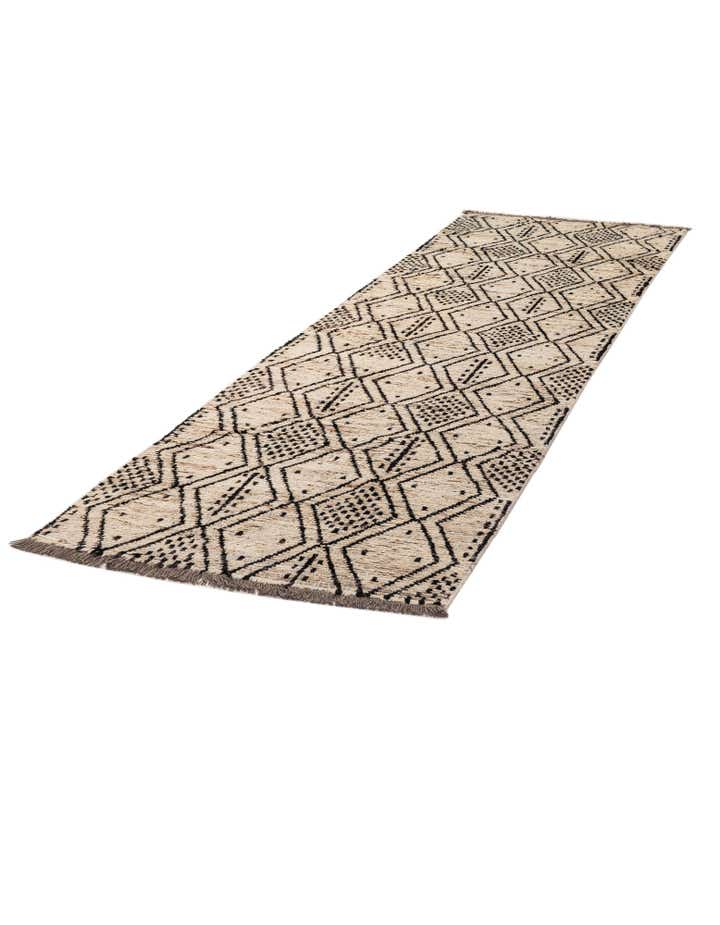 3' 2 x 12' 4 Hand Knotted Moroccan Wool Runner Rug