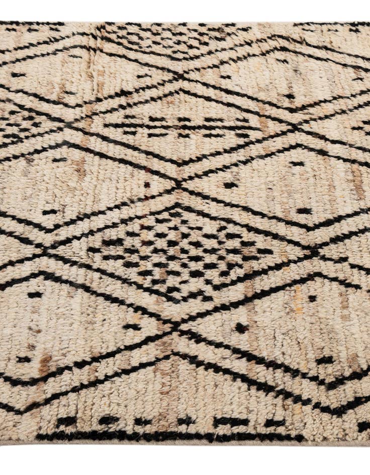 Detail image of 3' 2 x 12' 4  Hand Knotted Moroccan Wool Runner Rug