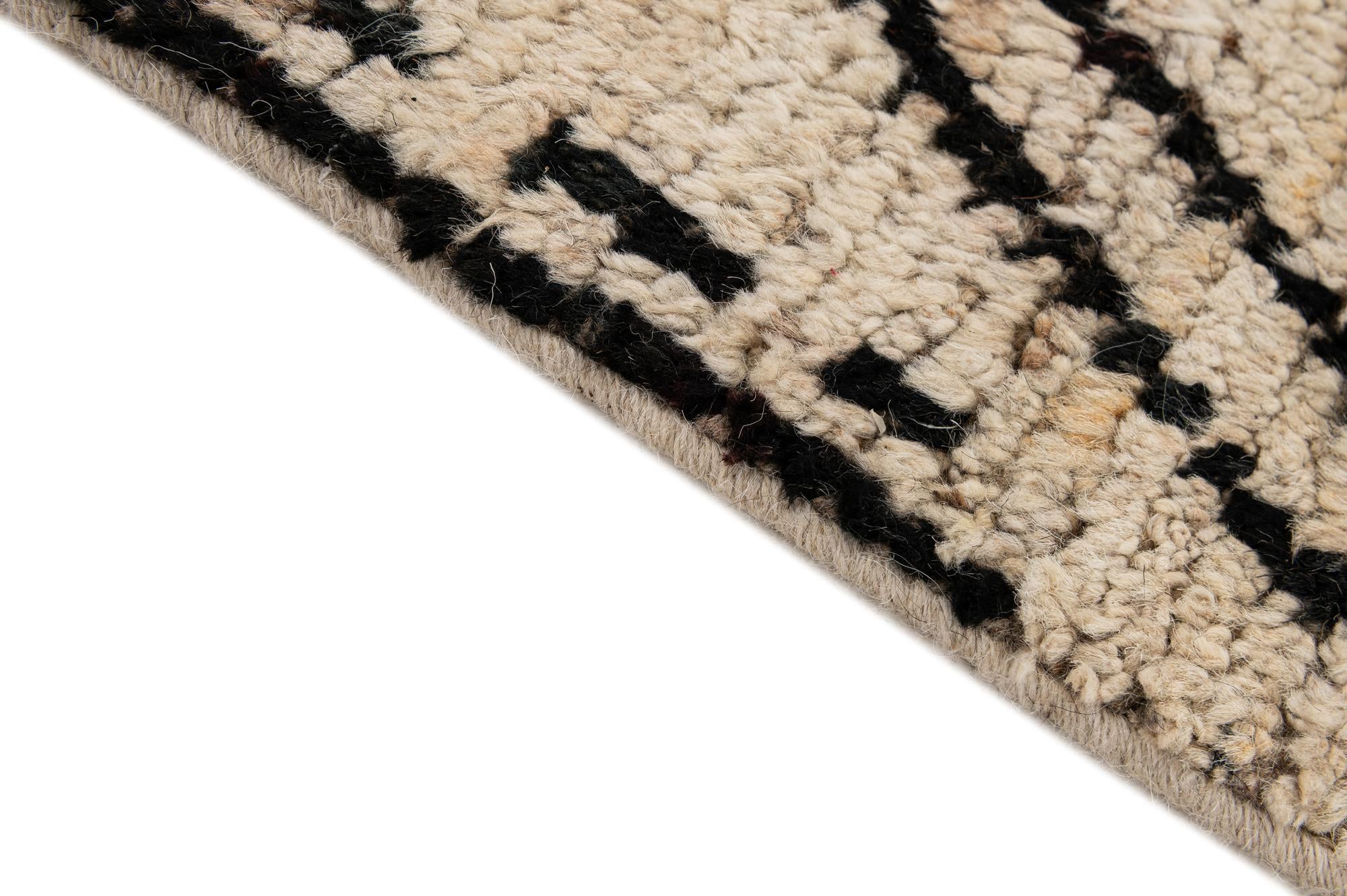 3' 2 x 12' 4 Hand Knotted Moroccan Wool Runner Rug